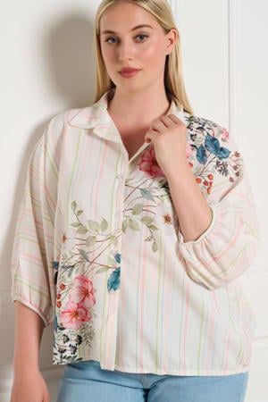 gestreepte blouse ecru