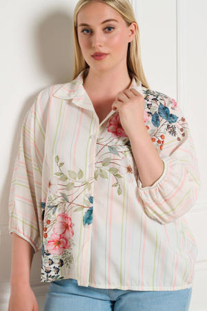 gestreepte blouse ecru