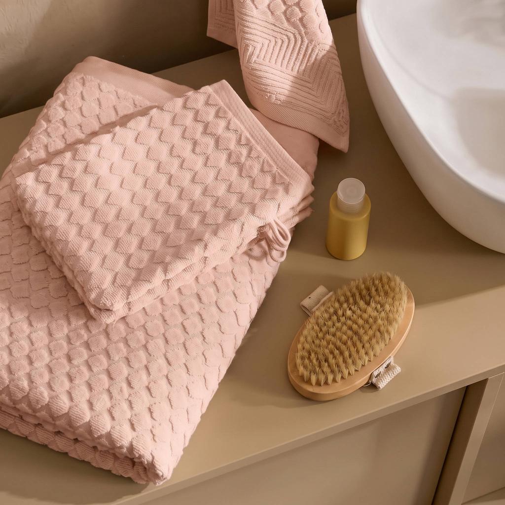 NOUS Living katoenen handdoek 100x50 cm - lichtroze