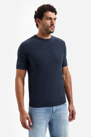regular T-shirt fijn gebreid donkerblauw