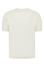 thumbnail: No Excess regular T-shirt fijn gebreid ecru