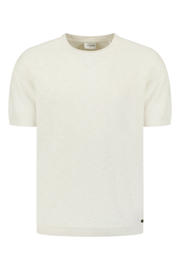 thumbnail: No Excess regular T-shirt fijn gebreid ecru