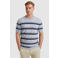 Vanguard regular gestreept T-shirt met linnen blauw