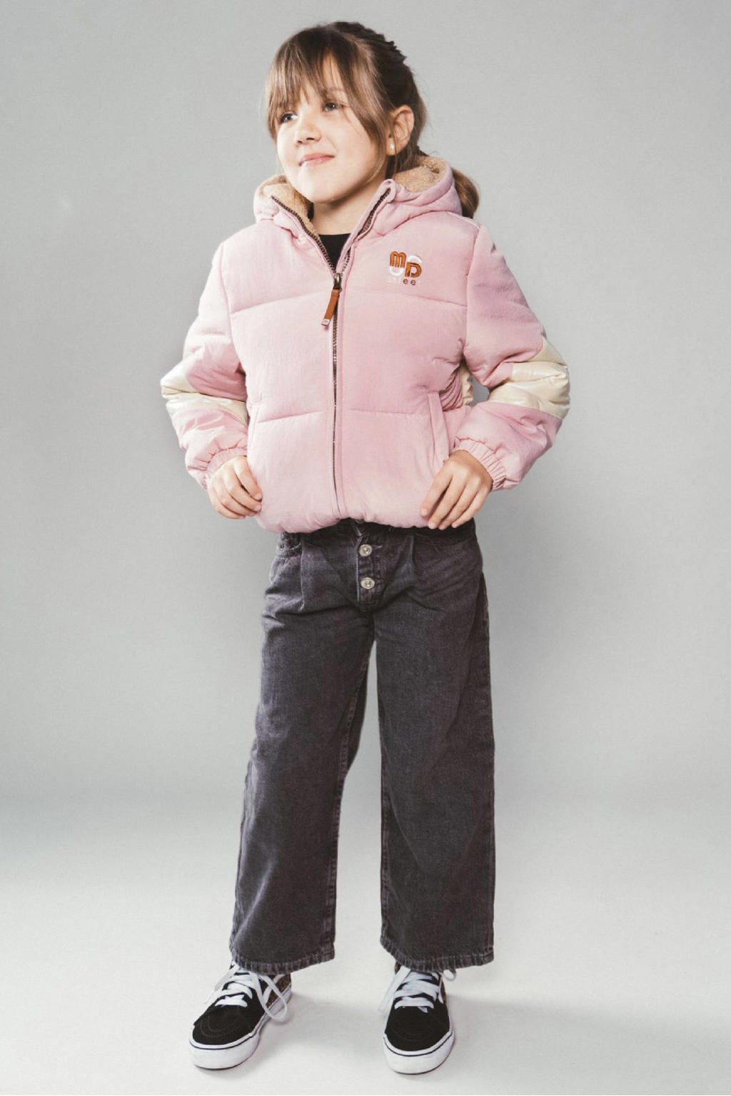 Roze meisjes Moodstreet van polyester met meerkleurige print, lange mouwen, capuchon en ritssluiting