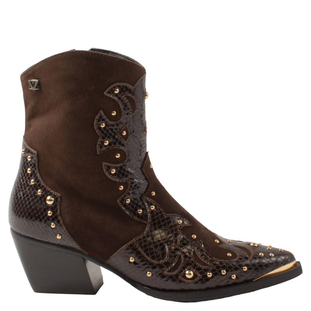 Lazamani western leren cowboy boots - donkerbruin