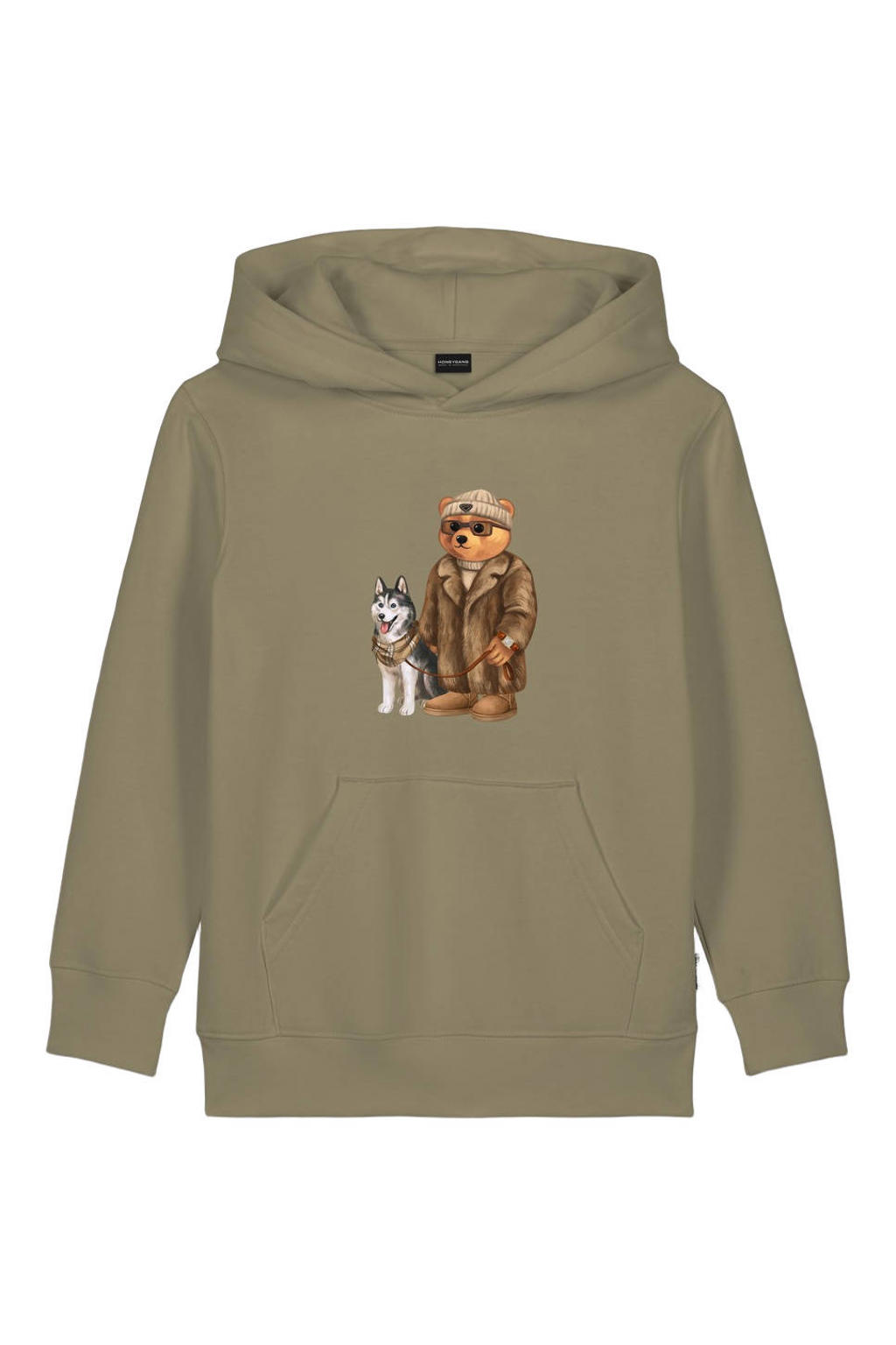 Baron Filou Honeygang hoodie met print - kaki