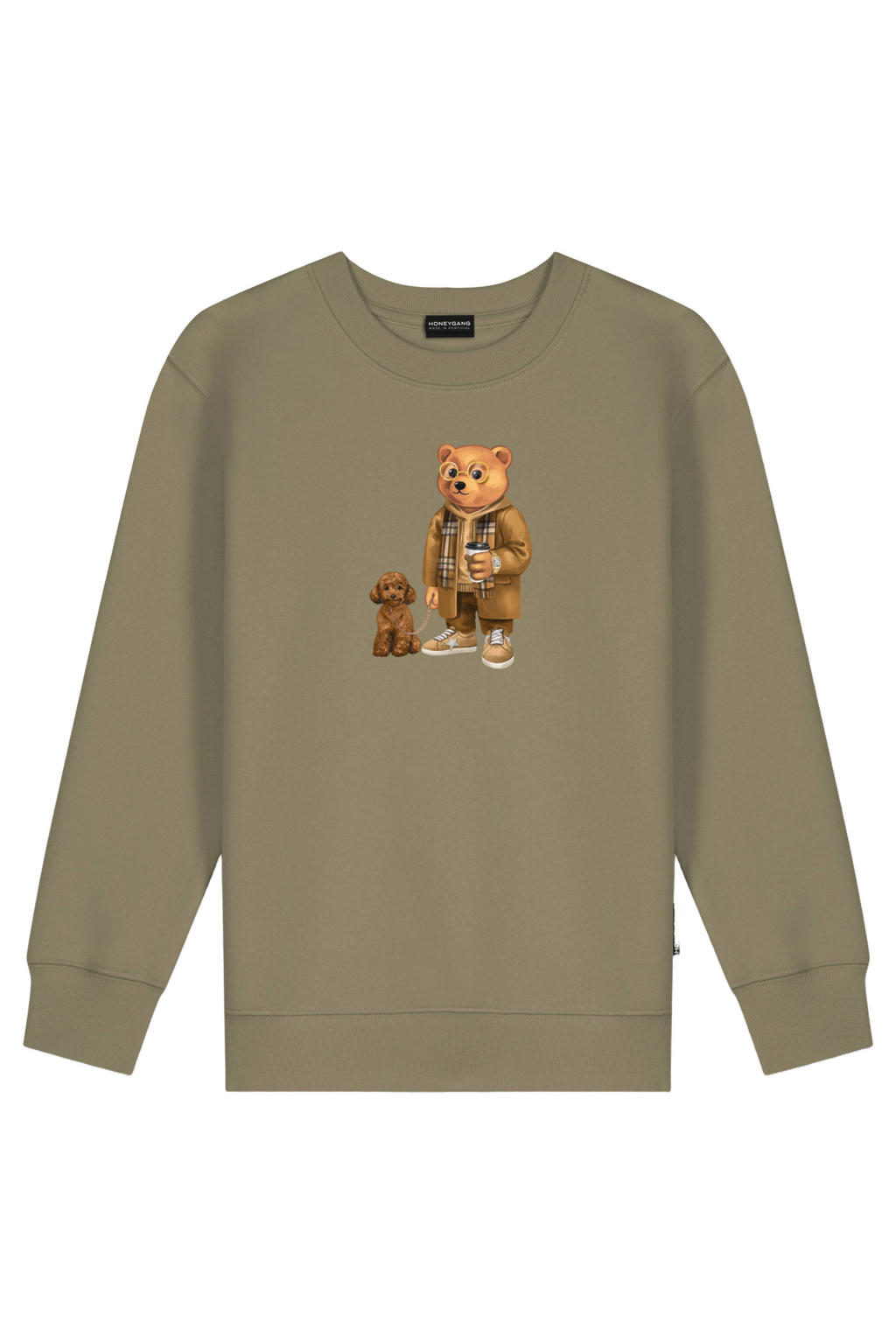 Baron Filou Honeygang sweater met print - kaki