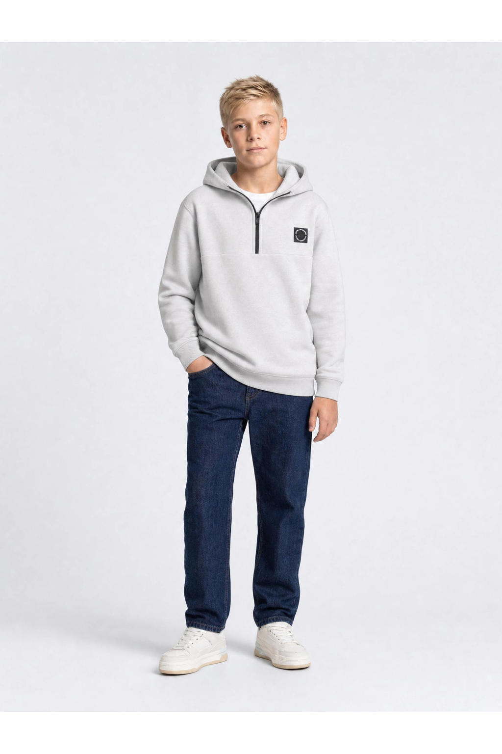 Petrol Industries hoodie met logo - grijs