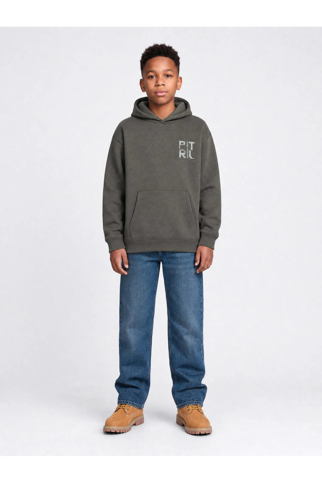 Petrol Industries hoodie met backprint - antraciet