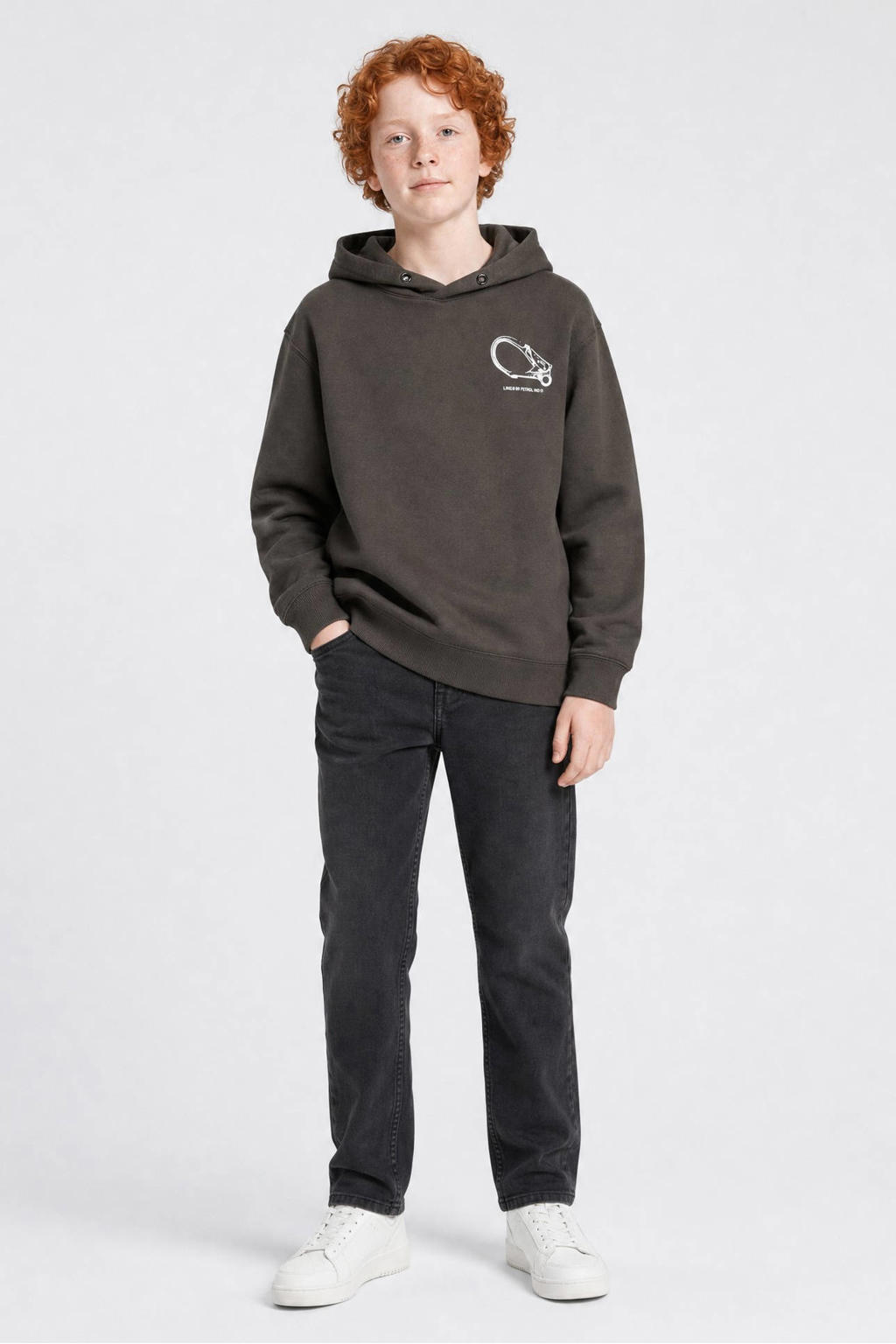Petrol Industries hoodie met backprint - donkergroen