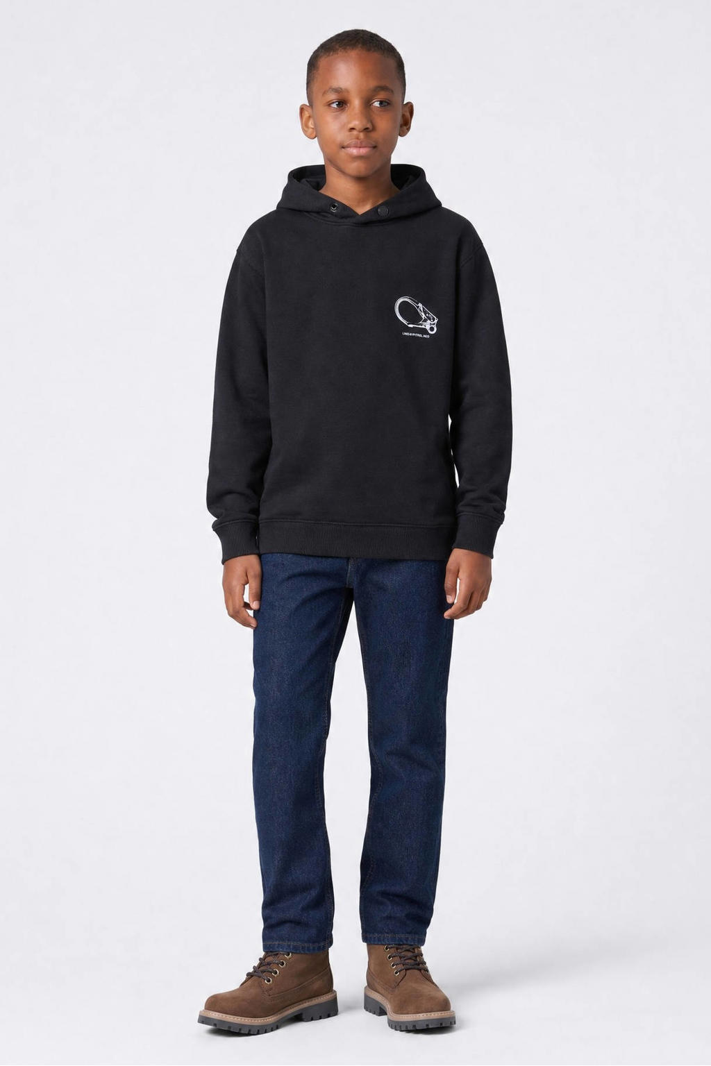 Petrol Industries hoodie met backprint - zwart