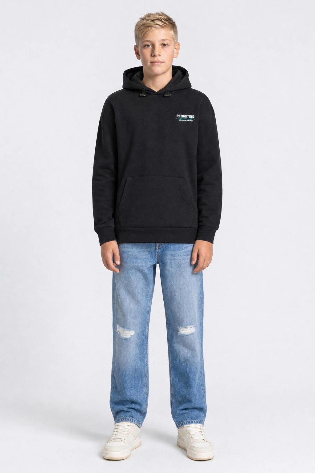 Petrol Industries hoodie met backprint - zwart