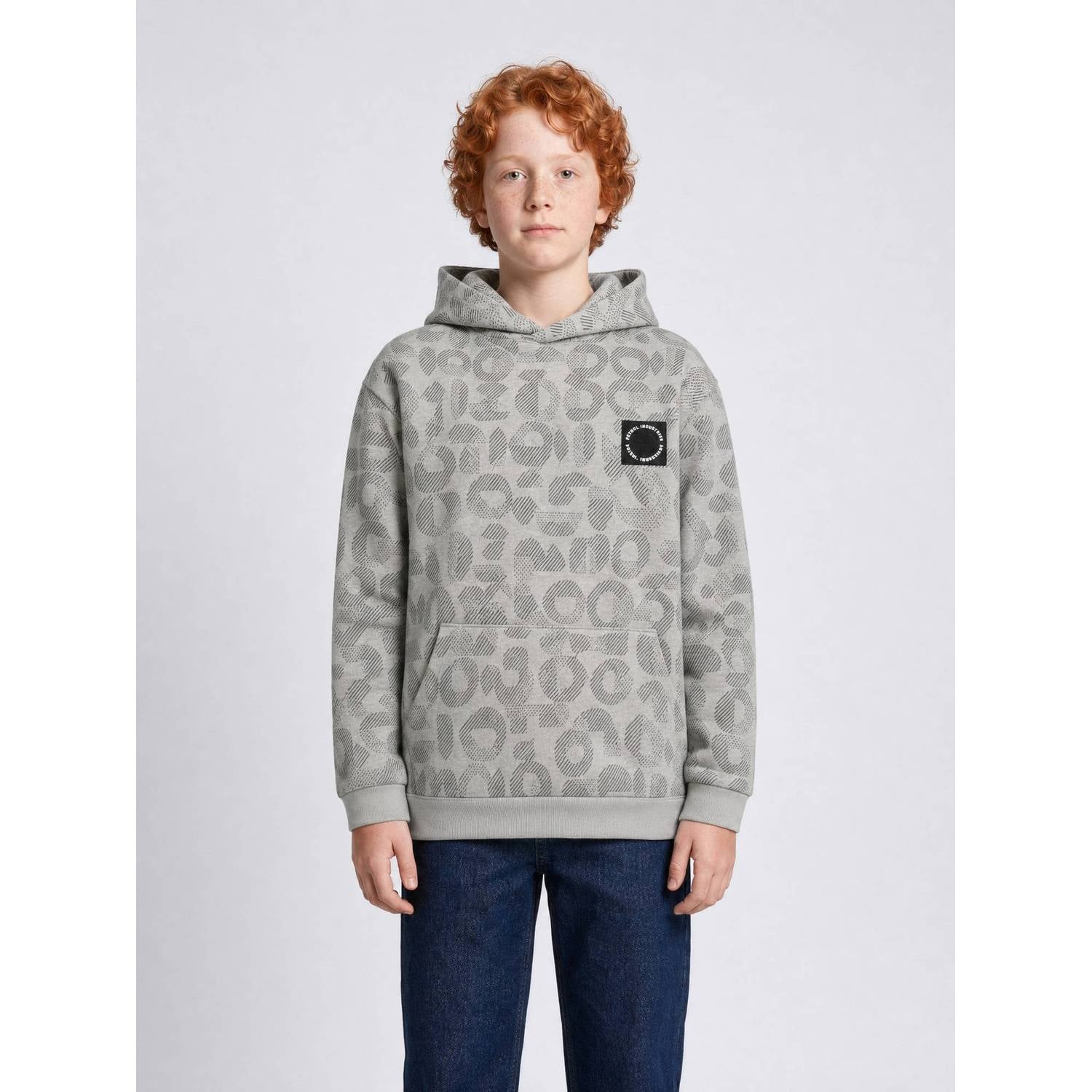 Petrol Industries hoodie met logo grijs