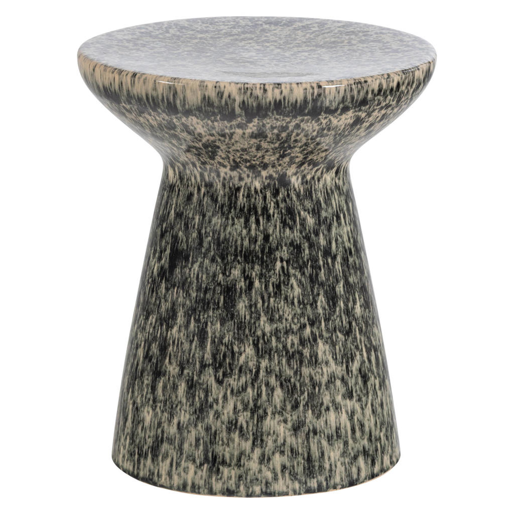 vtwonen Fleck Bijzettafel Ø35x45 cm - Keramiek - Donkergrijs Melange