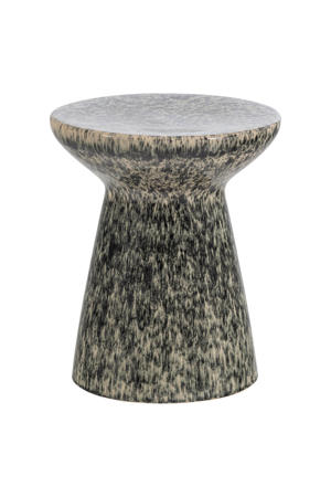 Fleck Bijzettafel Ø35x45 cm - Keramiek - Donkergrijs Melange