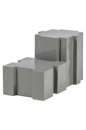Jasmir Bijzettafels - Metaal - Grijs (set van 2)