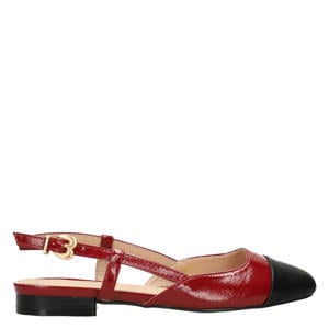slingback loafers rood/zwart