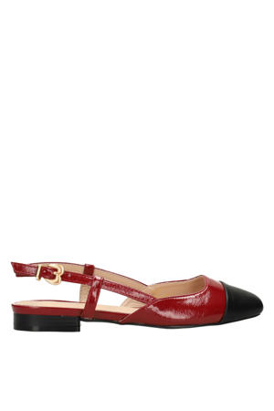 slingback loafers rood/zwart