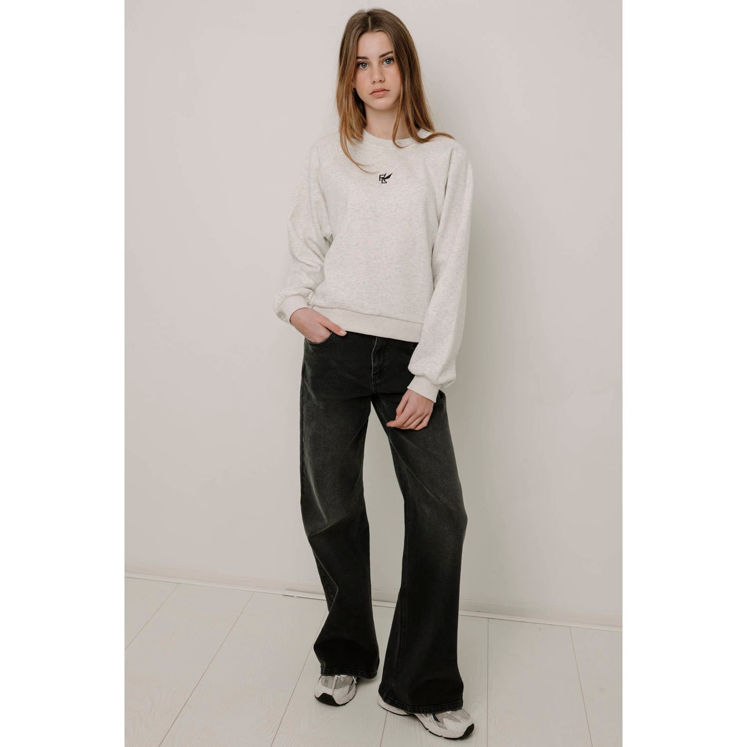 Frankie&Liberty boxy sweater met backprint ecru