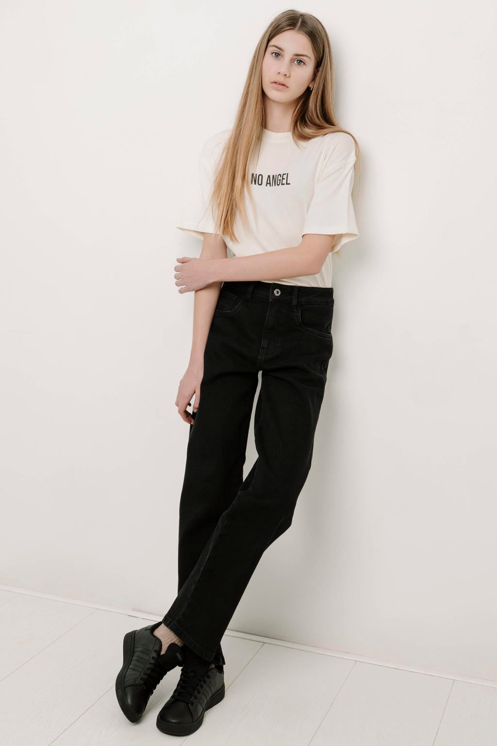 Frankie&Liberty boxy T-shirt met backprint - crème