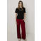 Frankie&Liberty regular fit gestreepte joggingbroek met borduursels - rood