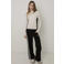 Frankie&Liberty regular fit gestreepte joggingbroek - zwart