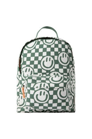 katoenen rugzak met print - groen/wit