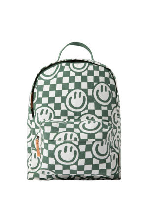katoenen rugzak met print - groen/wit
