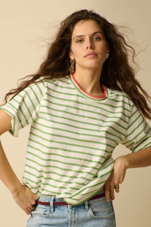 gestreept T-shirt - groen