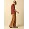 Sissy-Boy katoenen wide leg gestreepte broek - lichtbruin