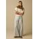Sissy-Boy katoenen wide leg gestreepte broek - wit