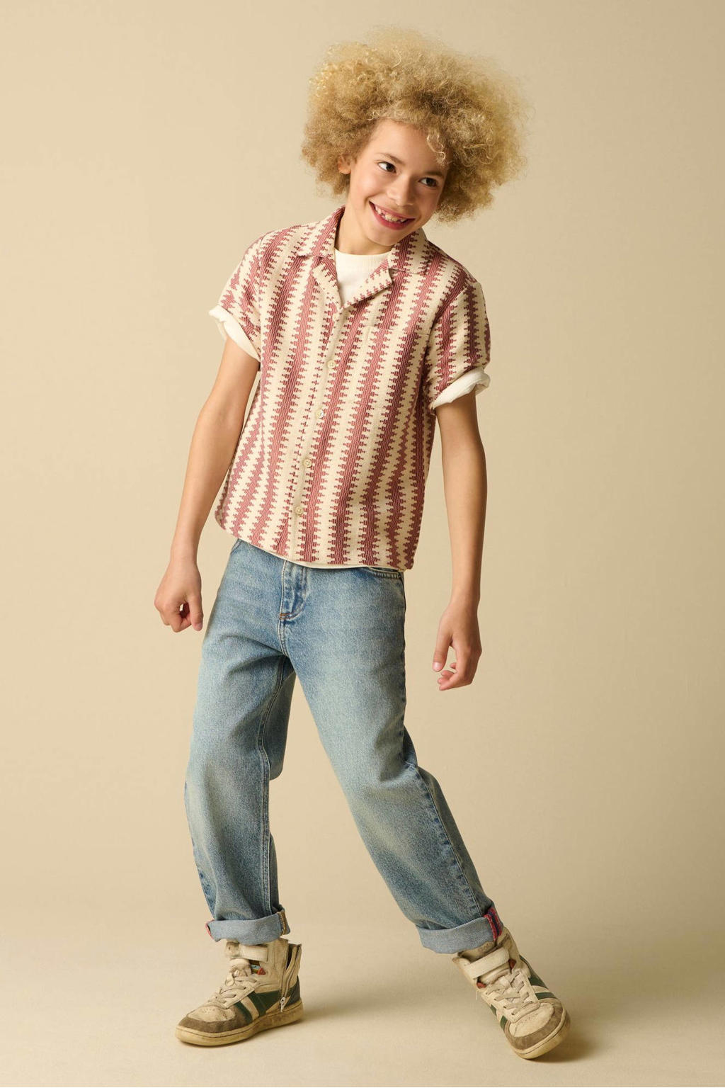 Sissy-Boy casual overhemd gehaakt donkerrood