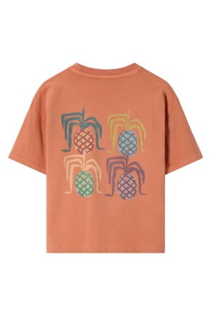 T-shirt met backprint oranje