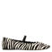 Sacha leren ballerina's met zebraprint zwart/wit