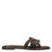 Sacha leren slippers met contrast stiksels bruin