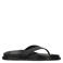 Sacha leren teenslippers zwart