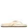 Sacha leren teenslippers ecru