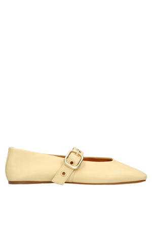 leren ballerina's geel