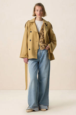 katoenen trenchcoat - lichtbruin