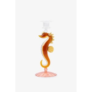glazen zeepaard kandelaar (22,9 cm x 5,1 cm)