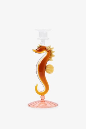 glazen zeepaard kandelaar (22,9 cm x 5,1 cm)