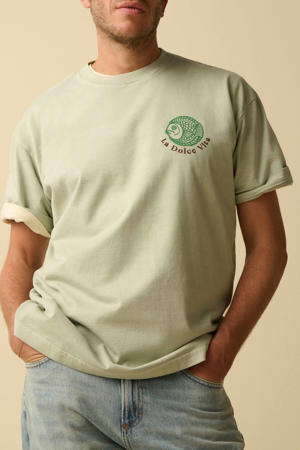 relaxed T-shirt lichtgroen