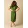 Sissy-Boy midi jurk met knoopdetail - donkergroen