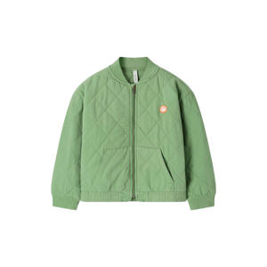 bomberjack quilted met backprint groen