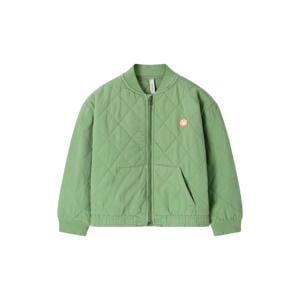bomberjack quilted met backprint groen
