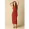 Sissy-Boy midi jurk met knoopdetail - donkerrood