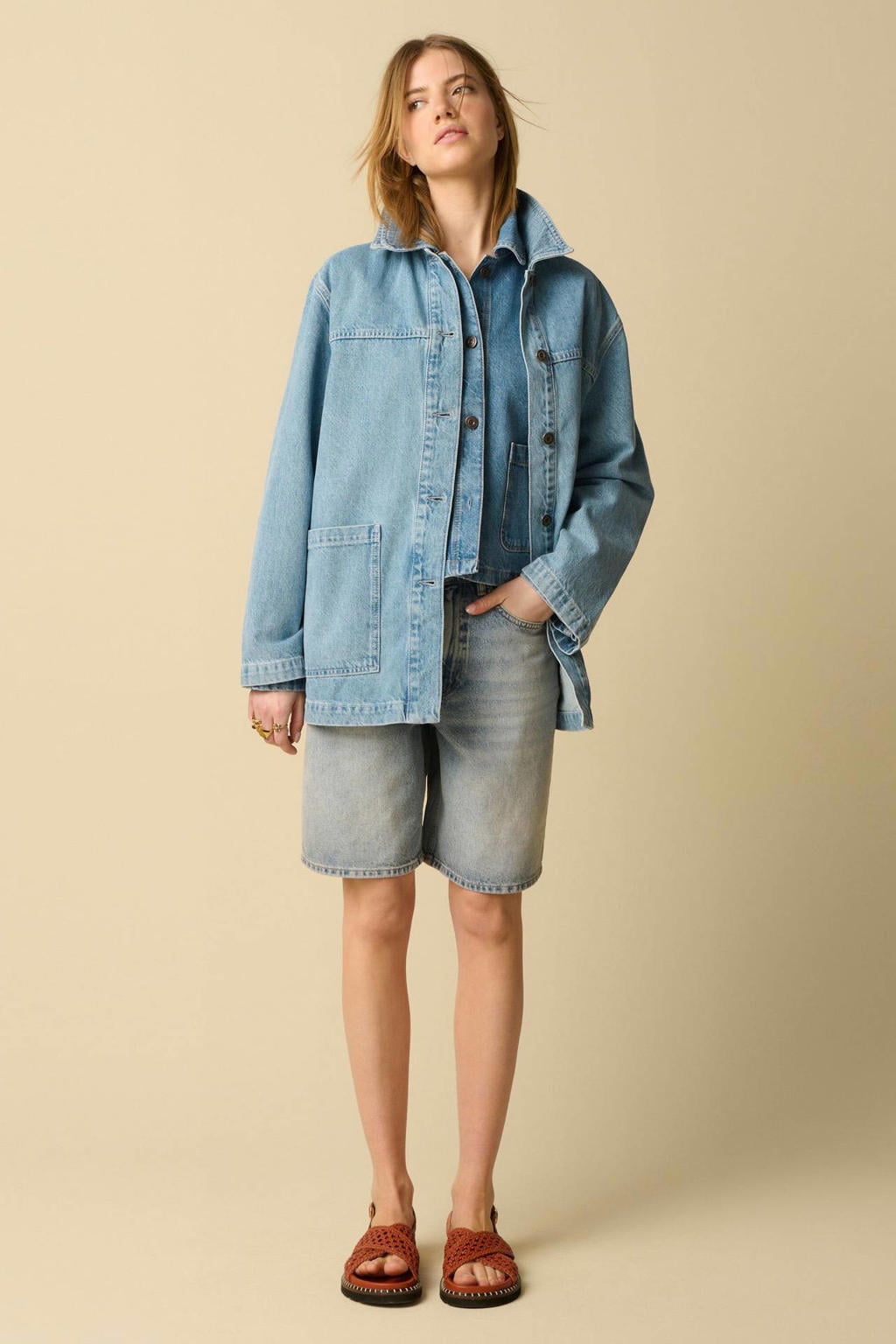 Sissy-Boy katoenen baggy denim short - blauw