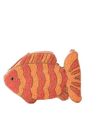 tas met kraaltjes - donker oranje