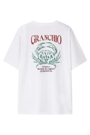 regular T-shirt met backprint wit
