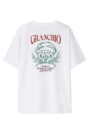 regular T-shirt met backprint wit